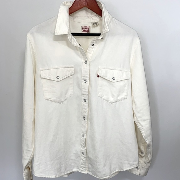 Levi’s White Cotton Western Denim Jacket/Shirt NWOT Size16 - Picture 5 of 7
